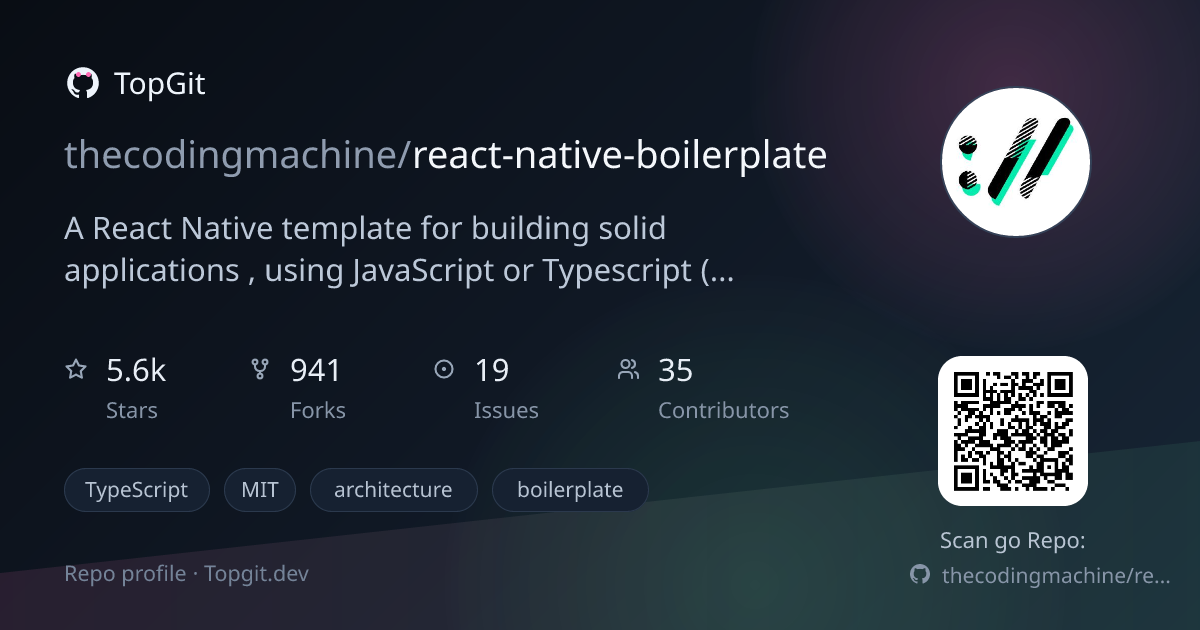 TopGit repo profile image for thecodingmachine/react-native-boilerplate