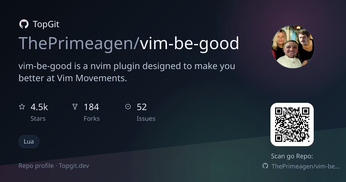 TopGit repo profile image for ThePrimeagen/vim-be-good