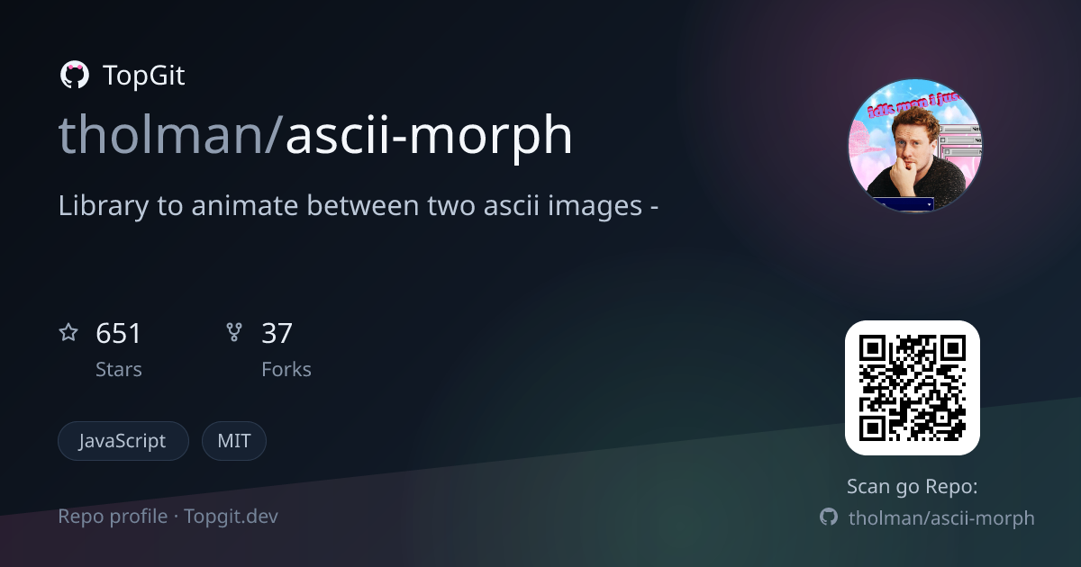 TopGit repo profile image for tholman/ascii-morph