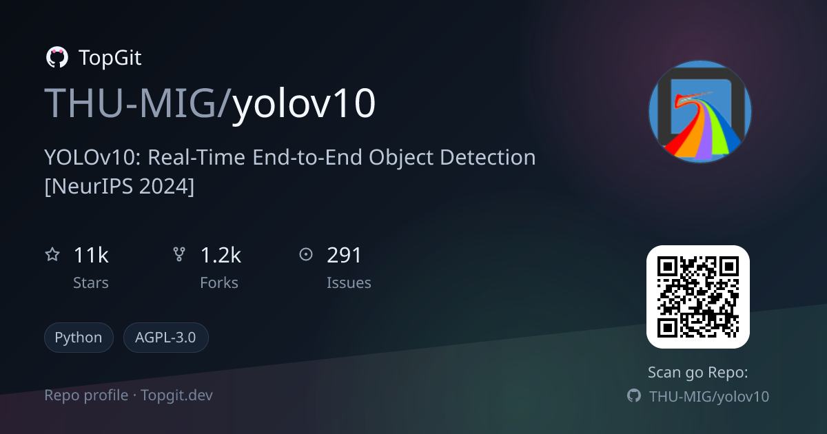 TopGit repo profile image for THU-MIG/yolov10