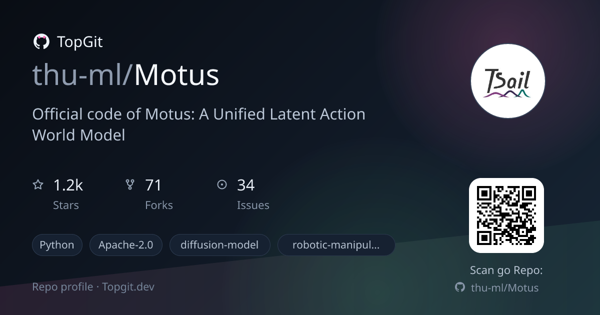 TopGit repo profile image for thu-ml/Motus