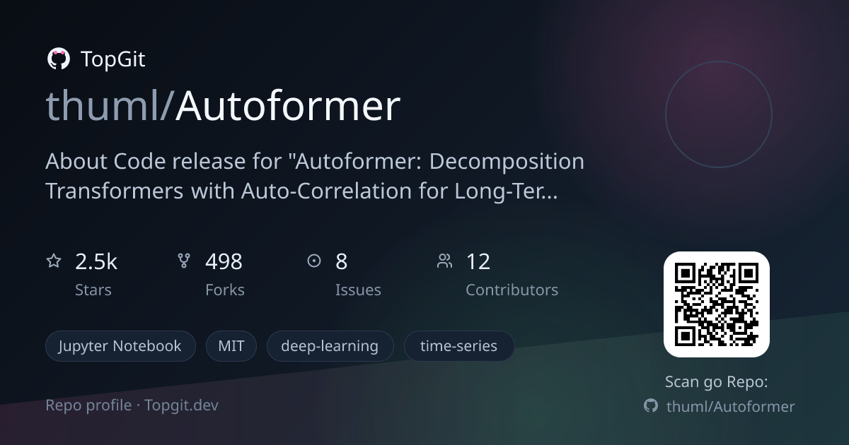 TopGit repo profile image for thuml/Autoformer