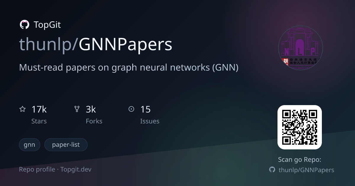 TopGit repo profile image for thunlp/GNNPapers