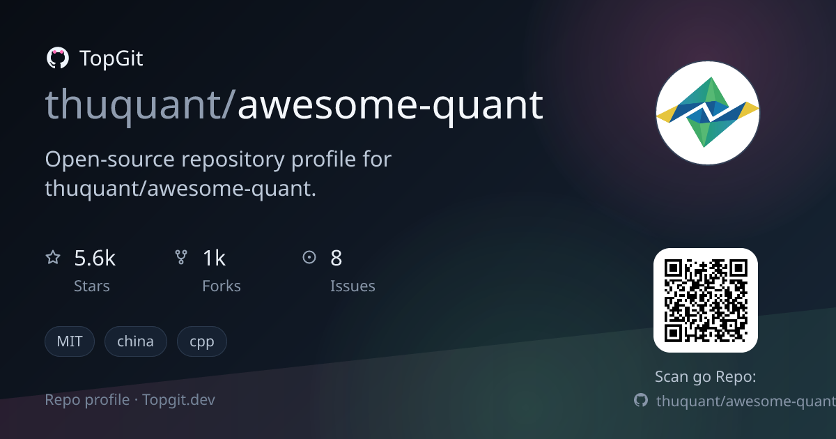 TopGit repo profile image for thuquant/awesome-quant