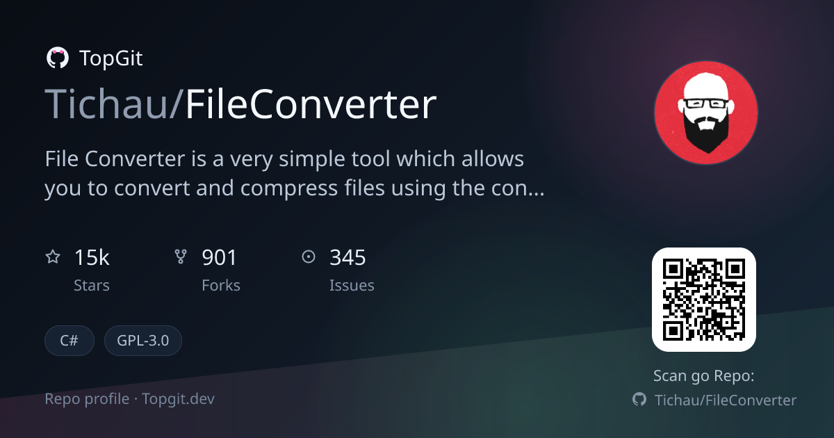 TopGit repo profile image for Tichau/FileConverter