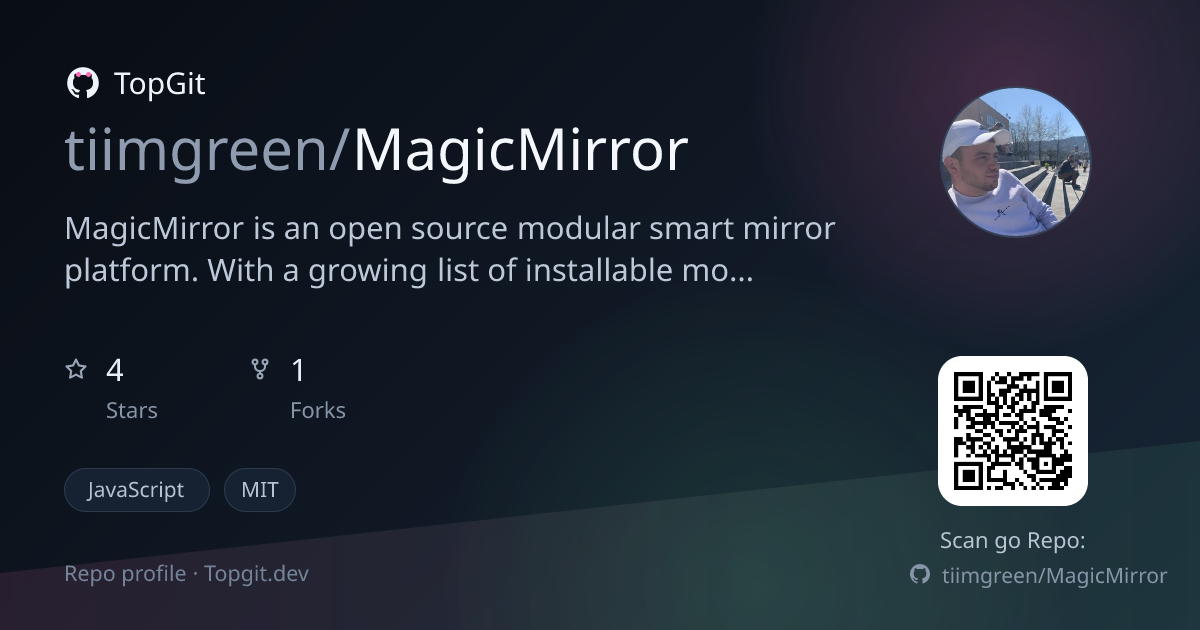 TopGit repo profile image for tiimgreen/MagicMirror