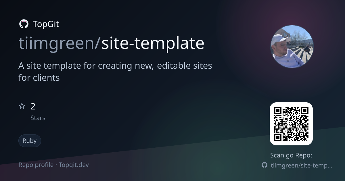 TopGit repo profile image for tiimgreen/site-template