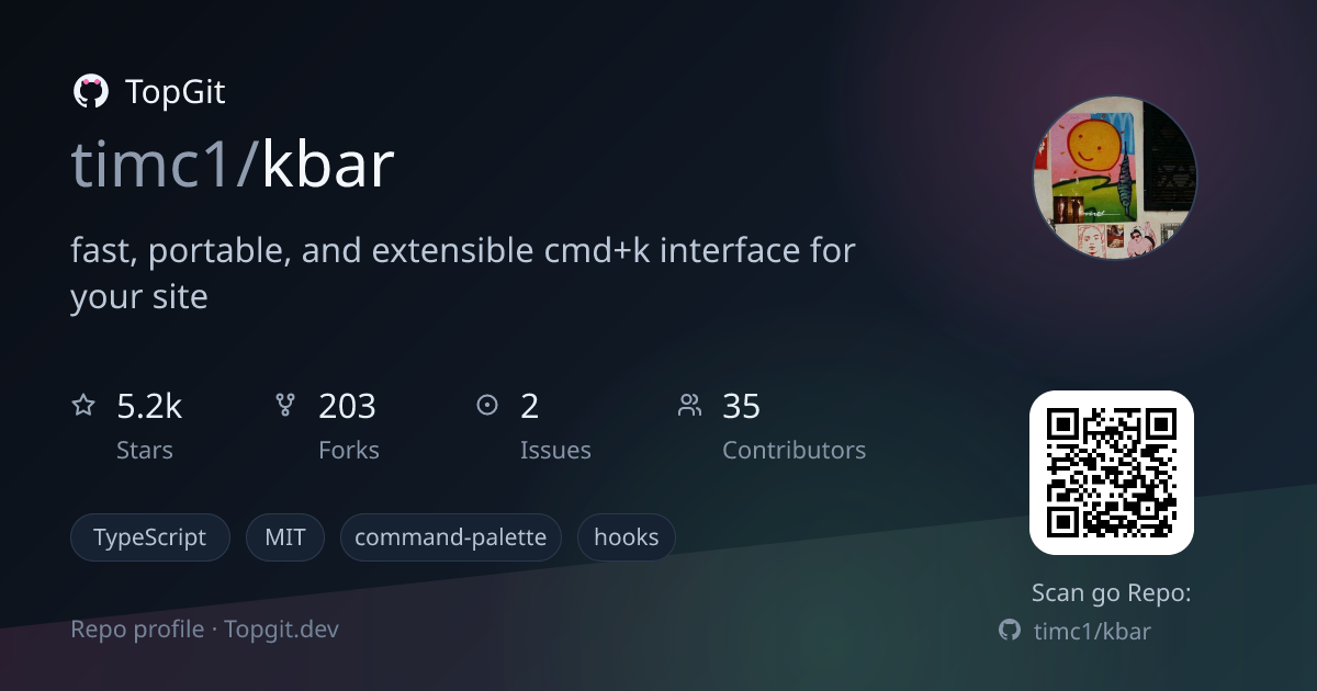 TopGit repo profile image for timc1/kbar