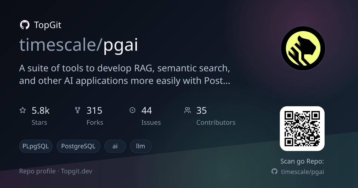 TopGit repo profile image for timescale/pgai