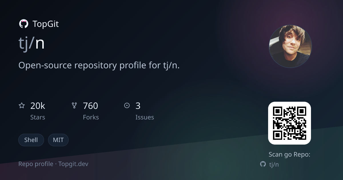 TopGit repo profile image for tj/n