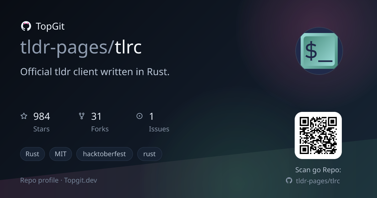 TopGit repo profile image for tldr-pages/tlrc