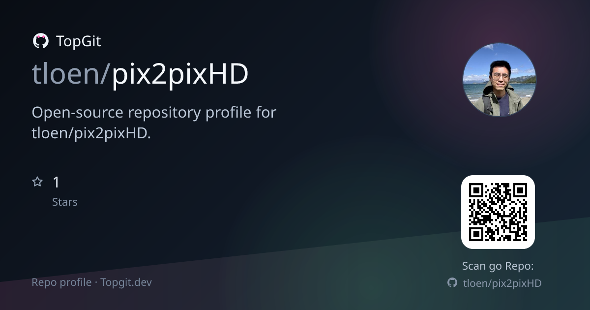 TopGit repo profile image for tloen/pix2pixHD