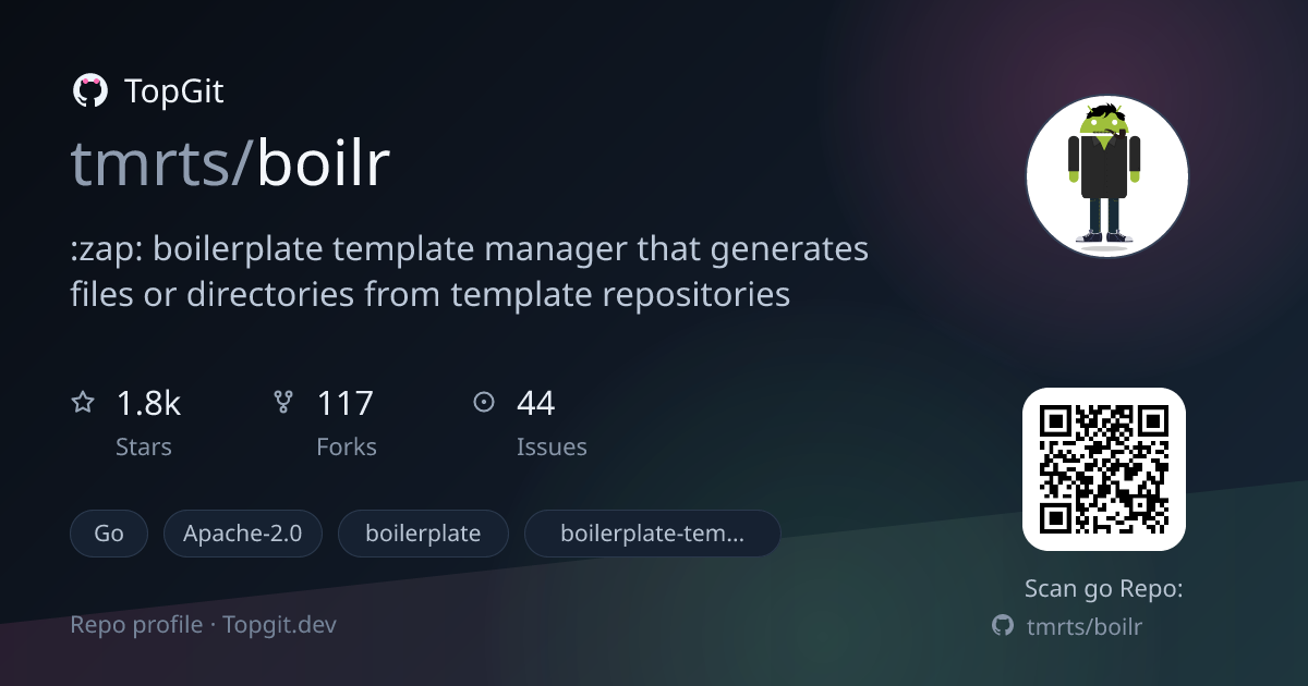 TopGit repo profile image for tmrts/boilr
