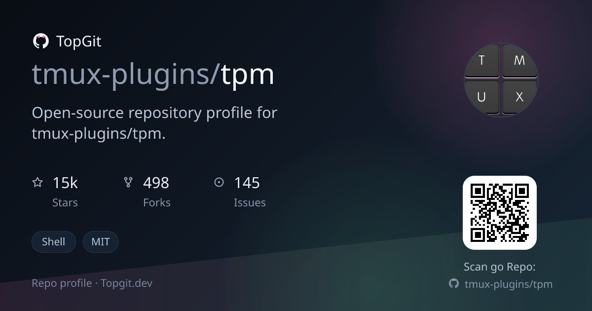 TopGit repo profile image for tmux-plugins/tpm