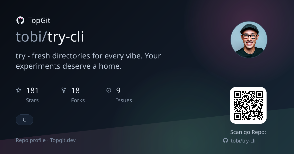 TopGit repo profile image for tobi/try-cli