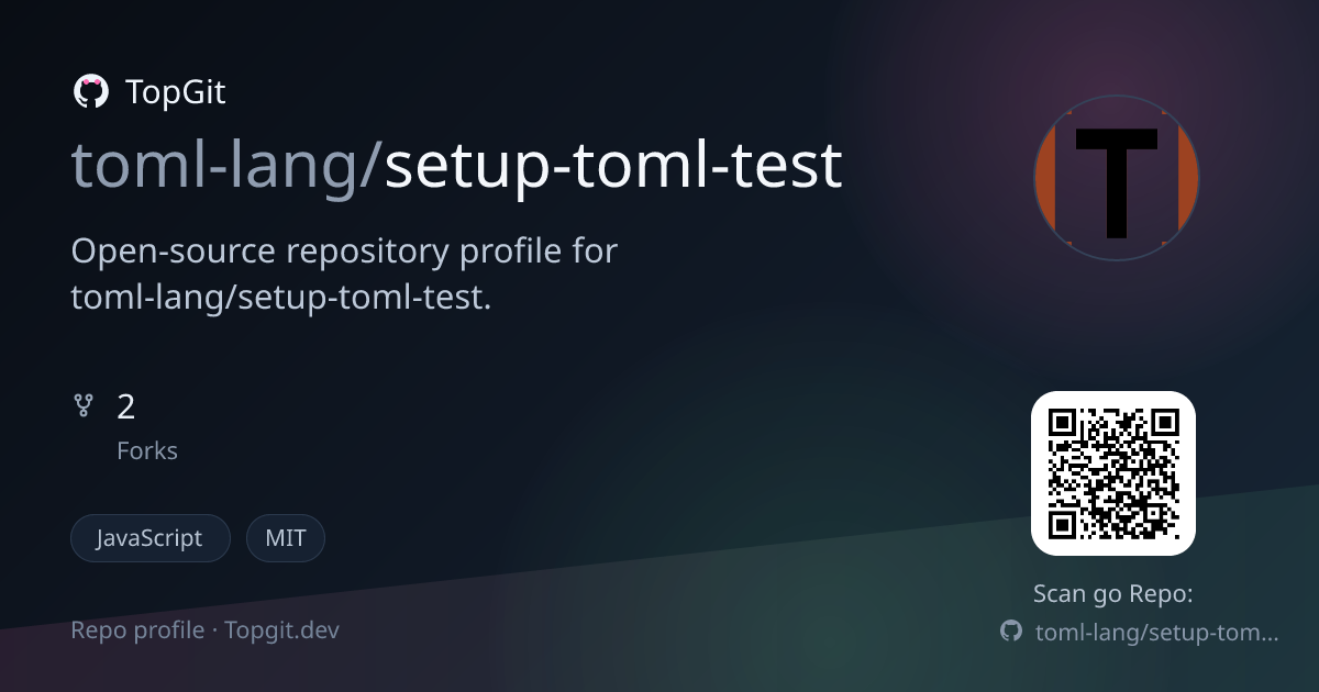 TopGit repo profile image for toml-lang/setup-toml-test