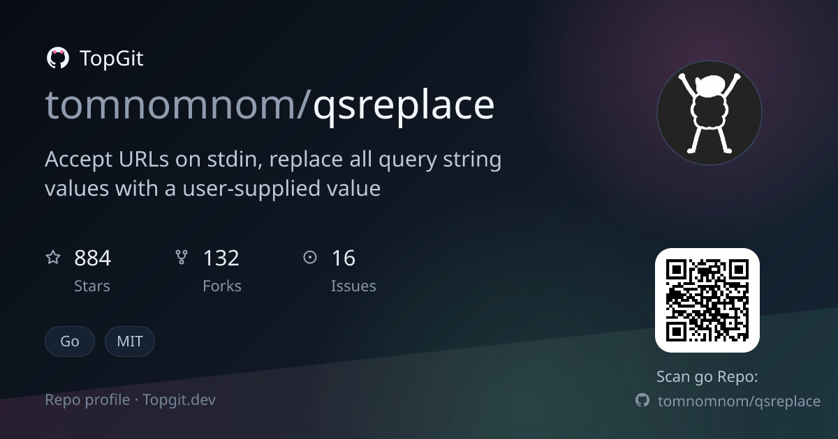TopGit repo profile image for tomnomnom/qsreplace