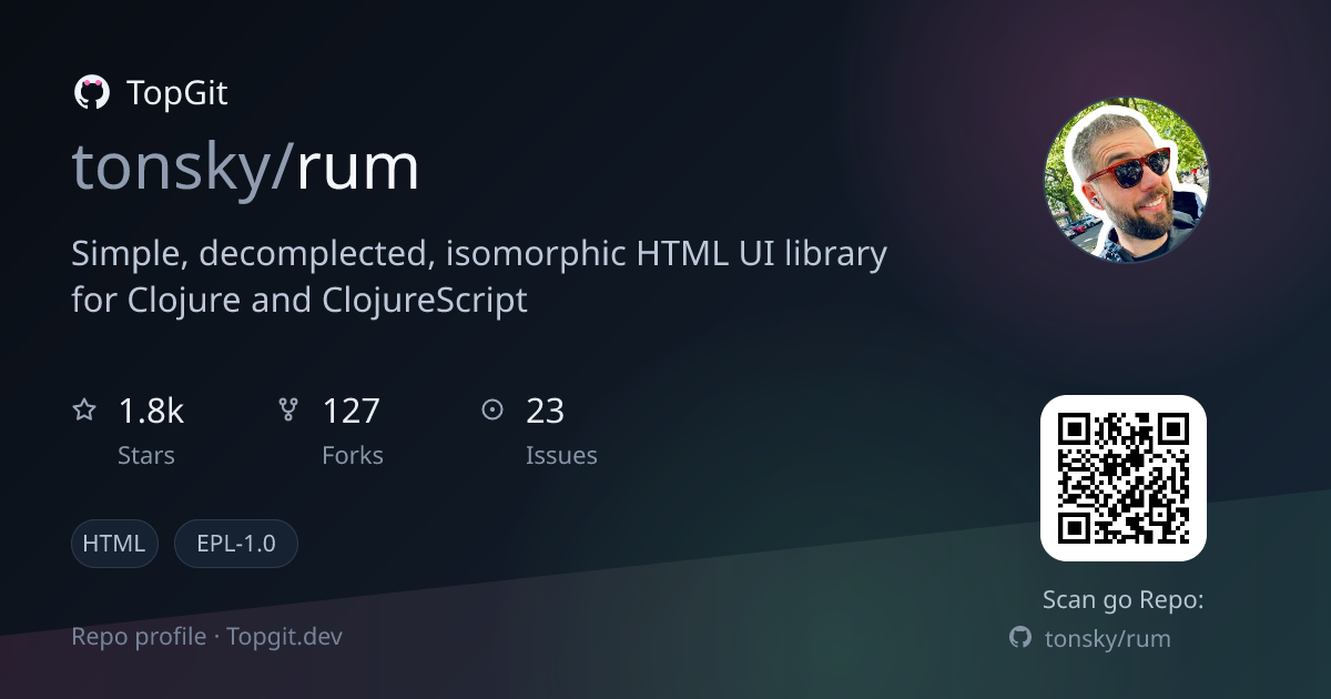 TopGit repo profile image for tonsky/rum