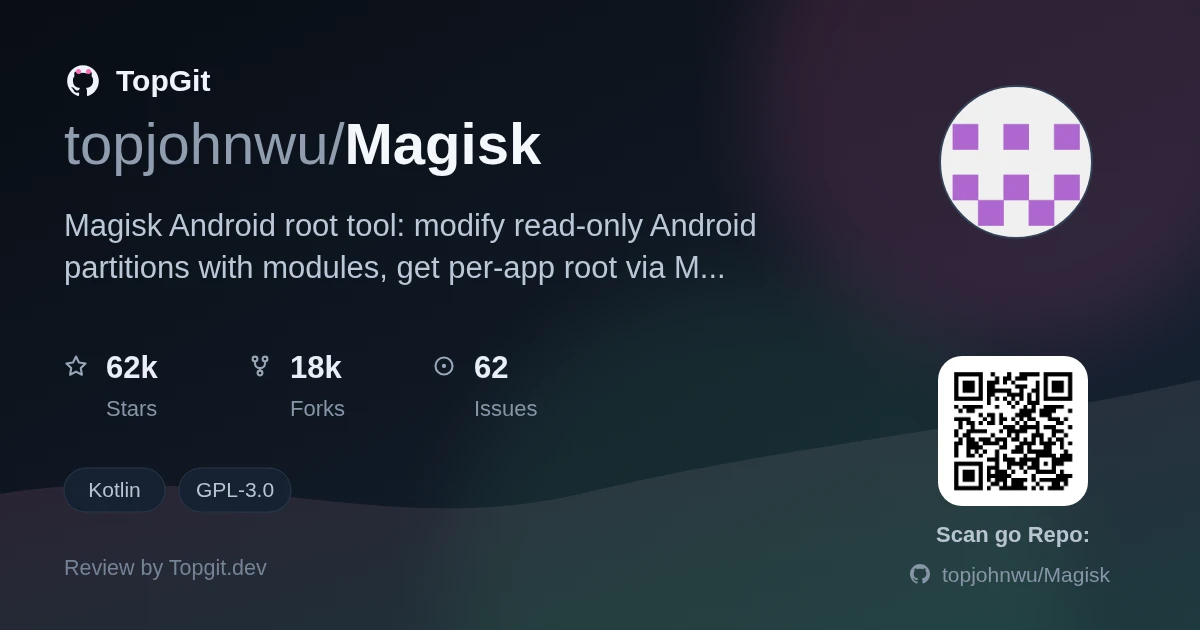 TopGit repo profile image for topjohnwu/Magisk