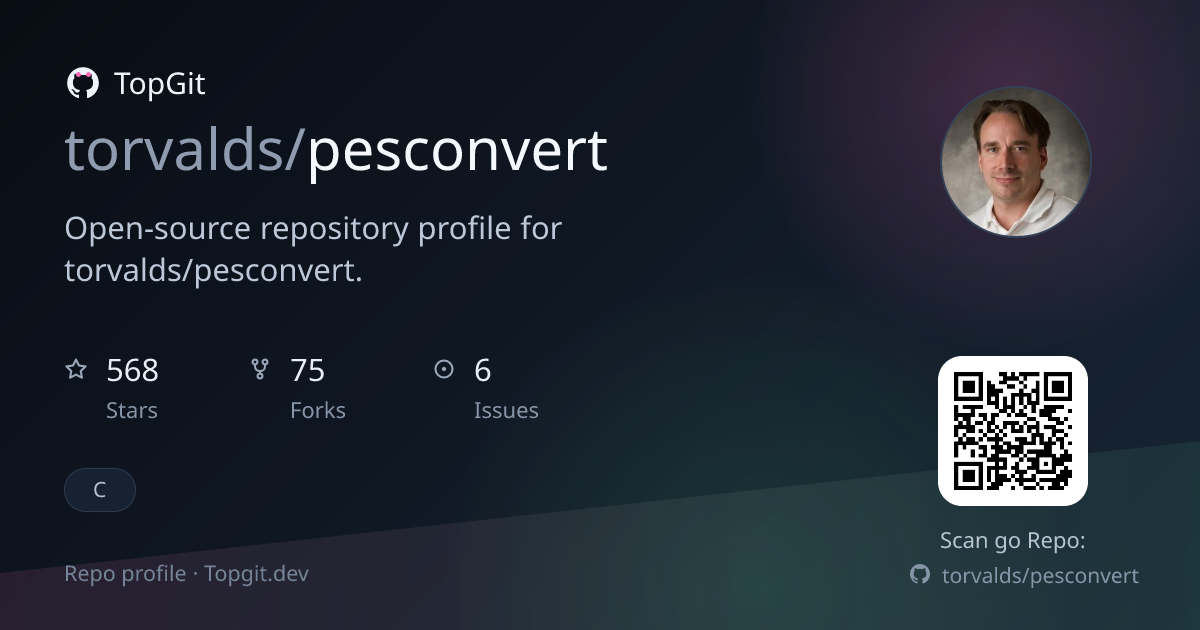 TopGit repo profile image for torvalds/pesconvert