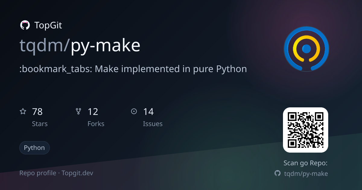 TopGit repo profile image for tqdm/py-make