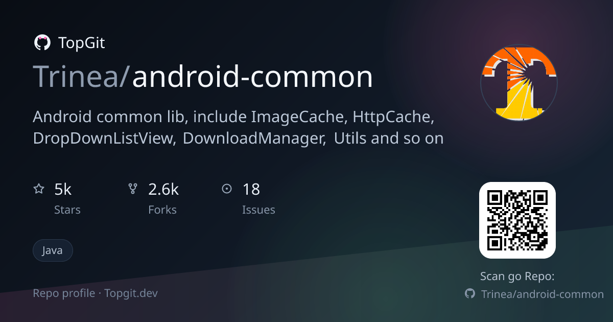 TopGit repo profile image for Trinea/android-common