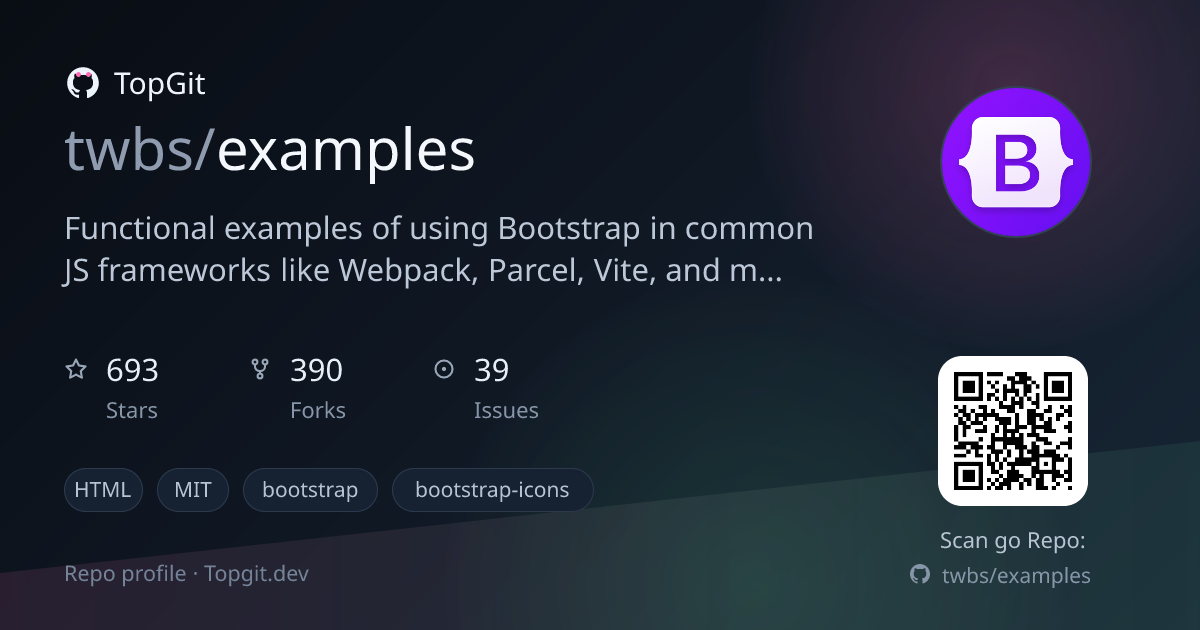 TopGit repo profile image for twbs/examples