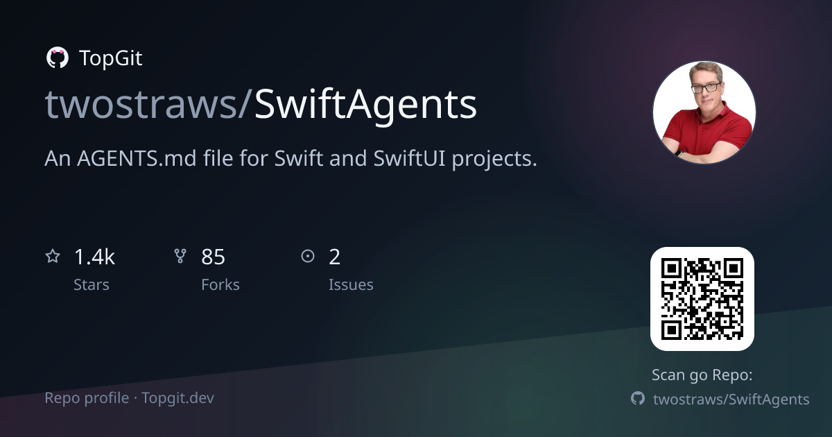TopGit repo profile image for twostraws/SwiftAgents