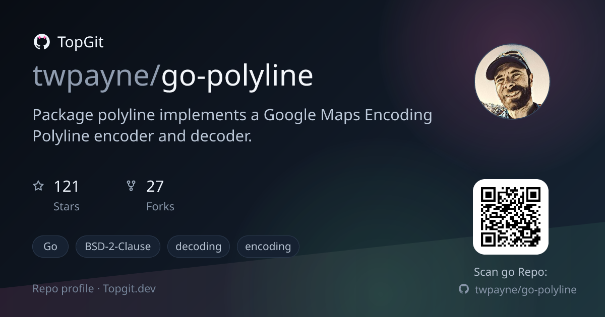 TopGit repo profile image for twpayne/go-polyline