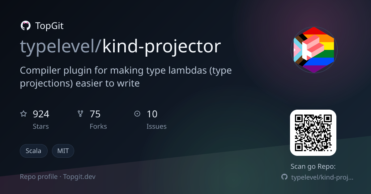 TopGit repo profile image for typelevel/kind-projector
