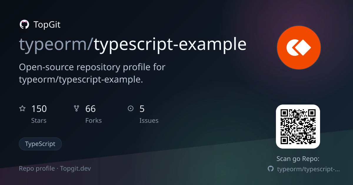 TopGit repo profile image for typeorm/typescript-example