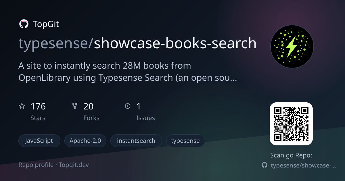 TopGit repo profile image for typesense/showcase-books-search