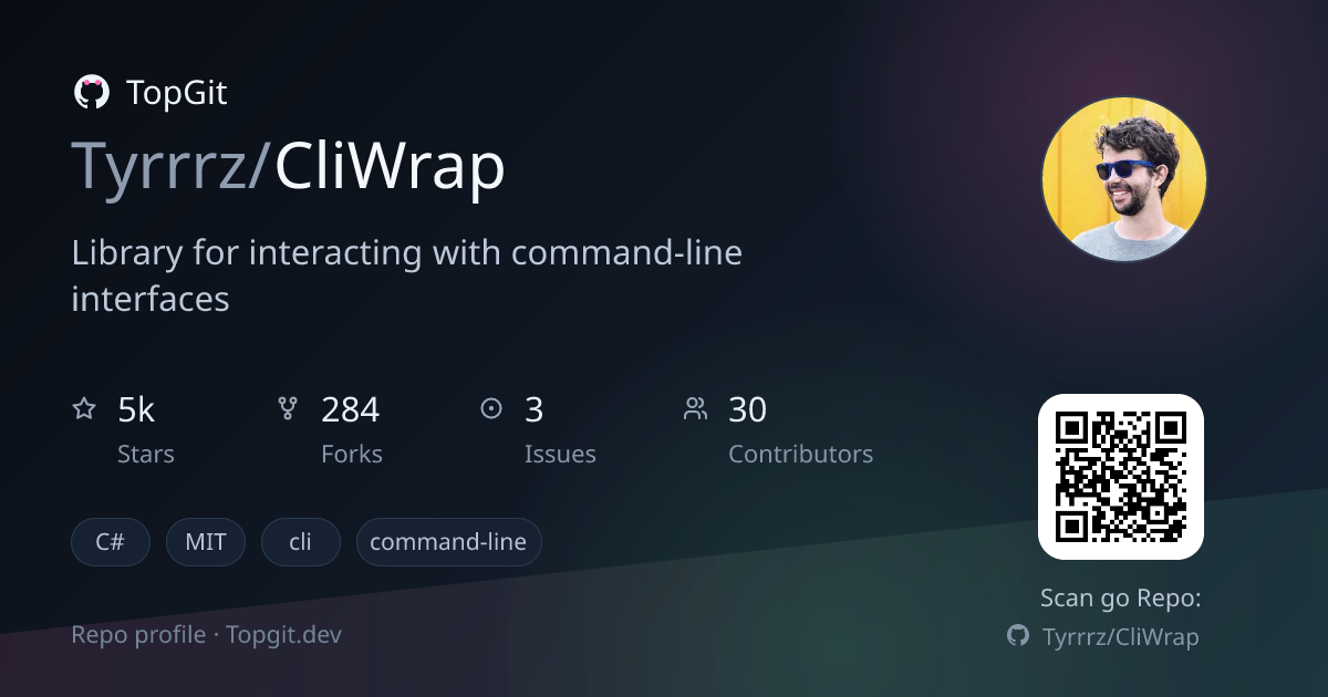 TopGit repo profile image for Tyrrrz/CliWrap