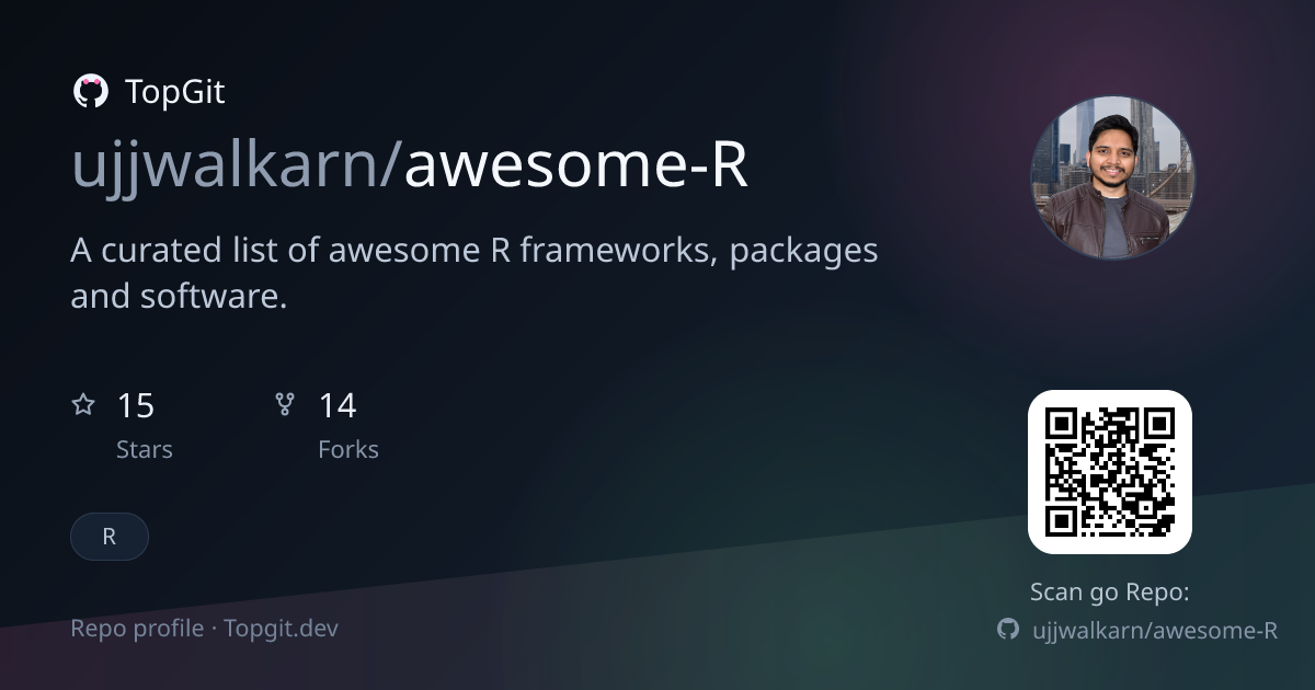 TopGit repo profile image for ujjwalkarn/awesome-R