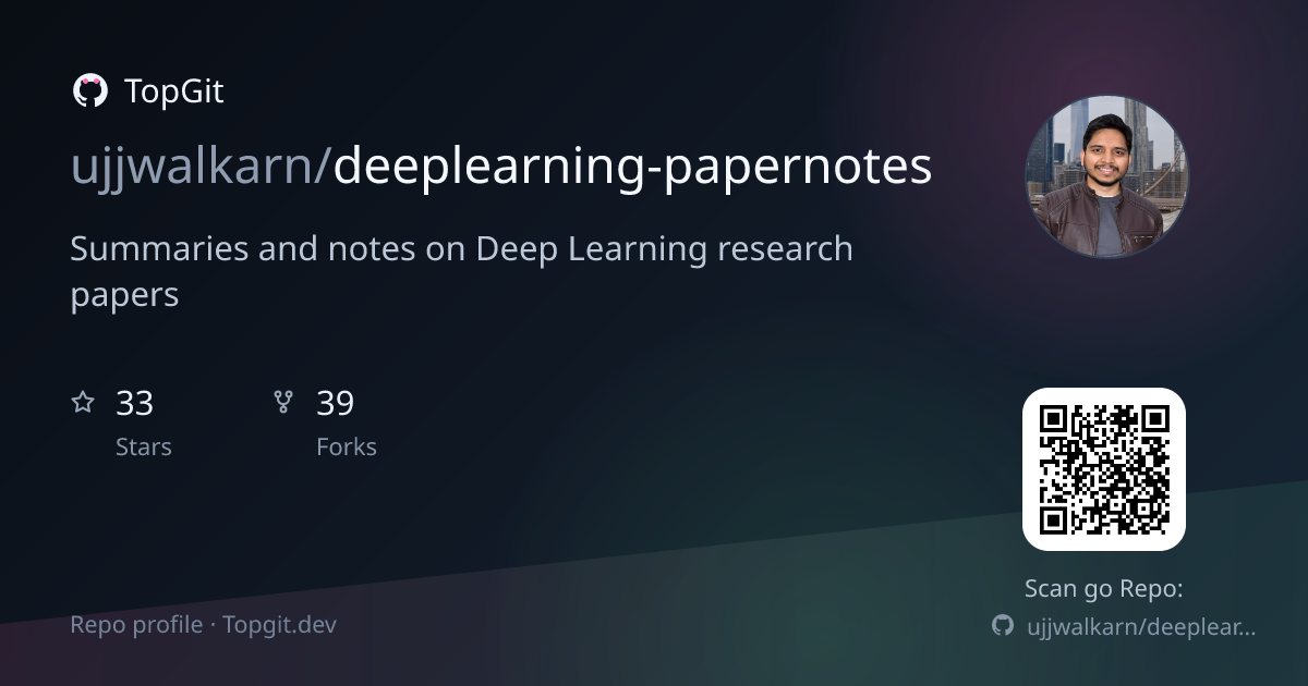 TopGit repo profile image for ujjwalkarn/deeplearning-papernotes