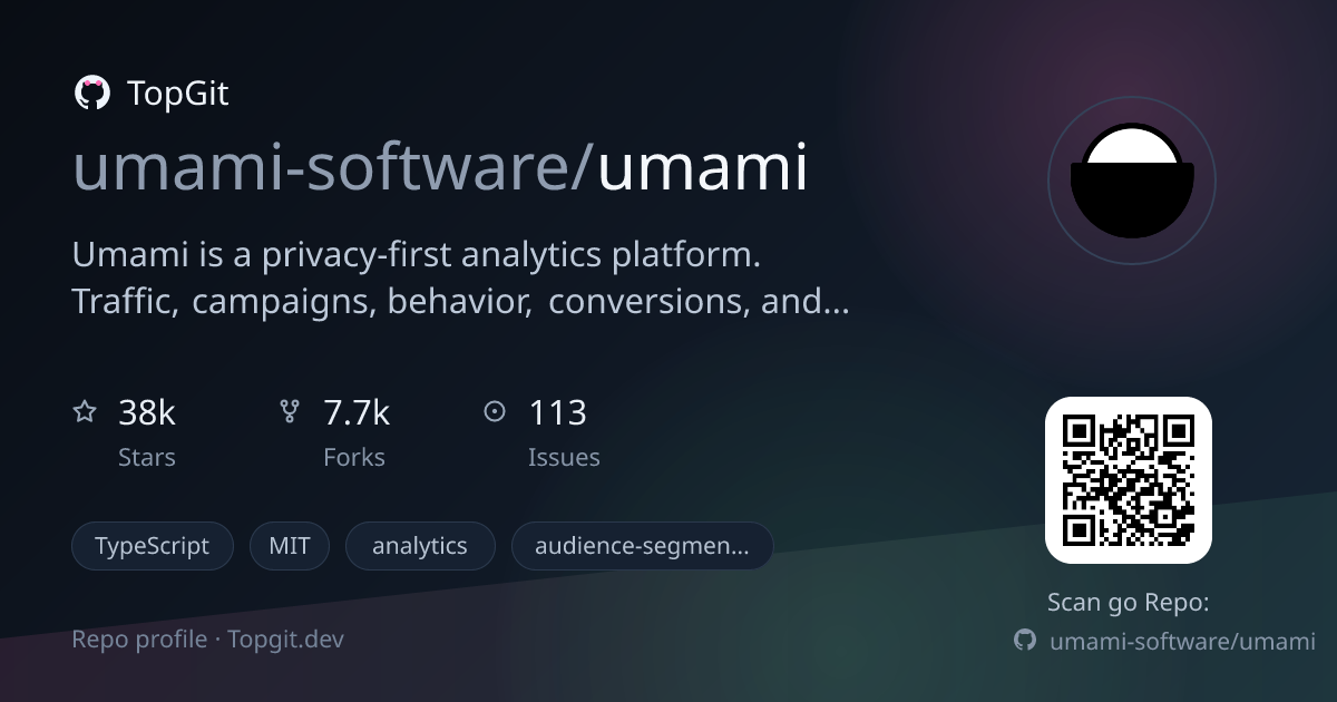 TopGit repo profile image for umami-software/umami