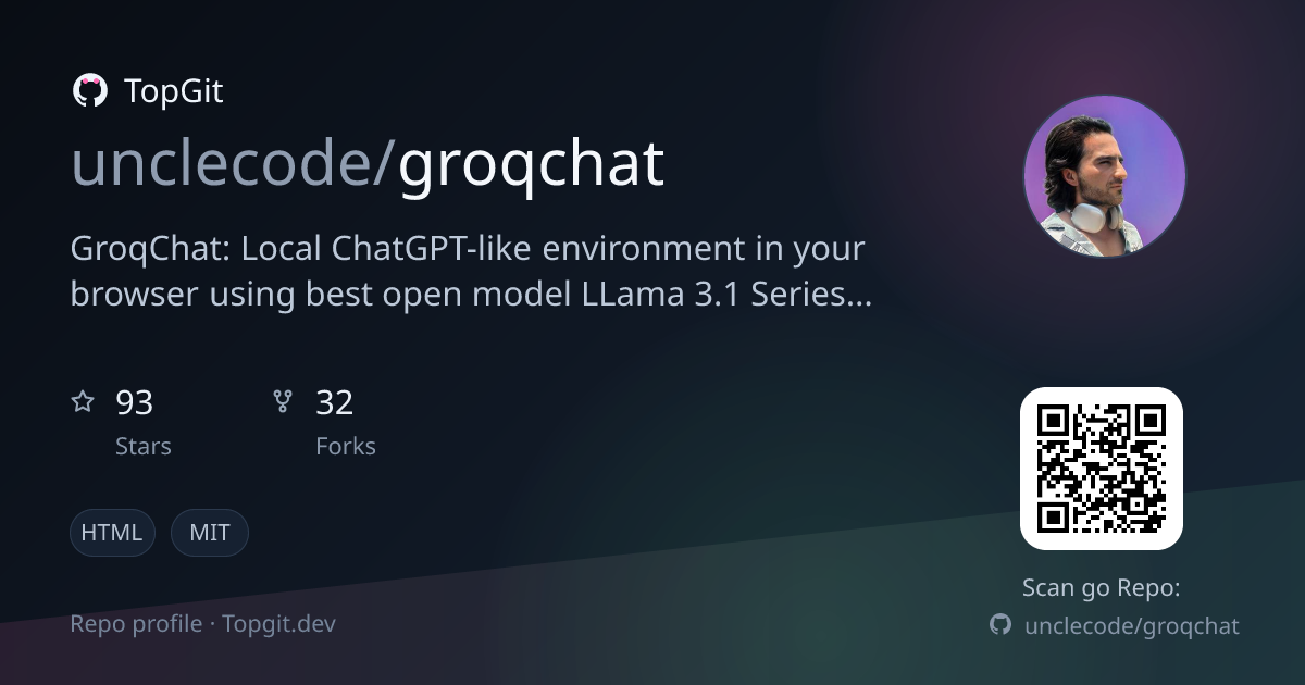 TopGit repo profile image for unclecode/groqchat