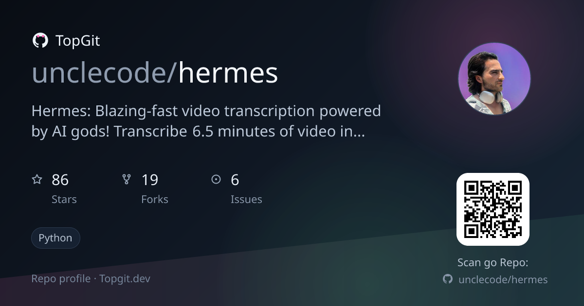 TopGit repo profile image for unclecode/hermes