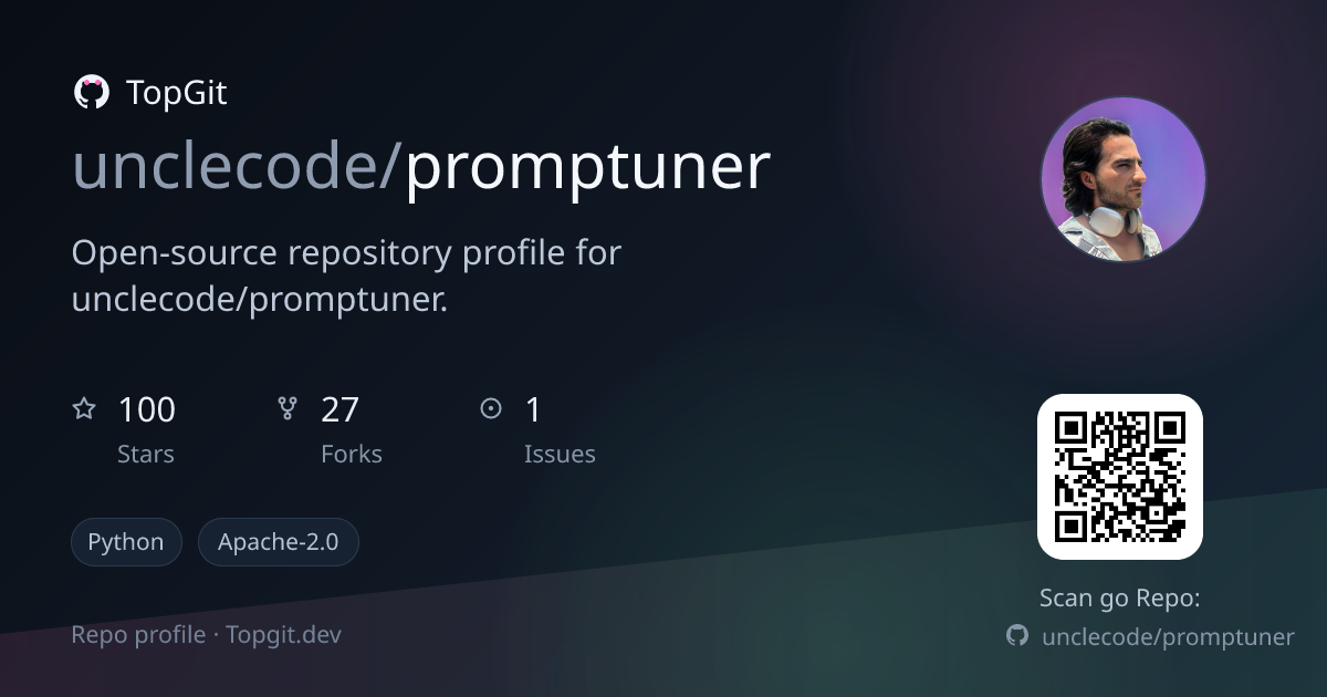 TopGit repo profile image for unclecode/promptuner