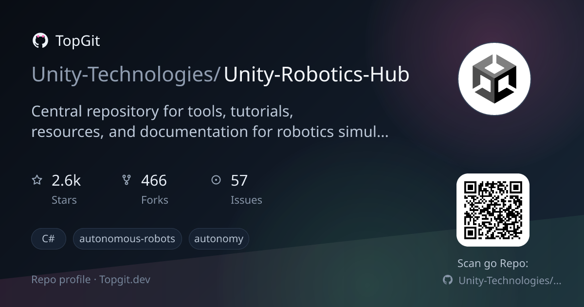 TopGit repo profile image for Unity-Technologies/Unity-Robotics-Hub