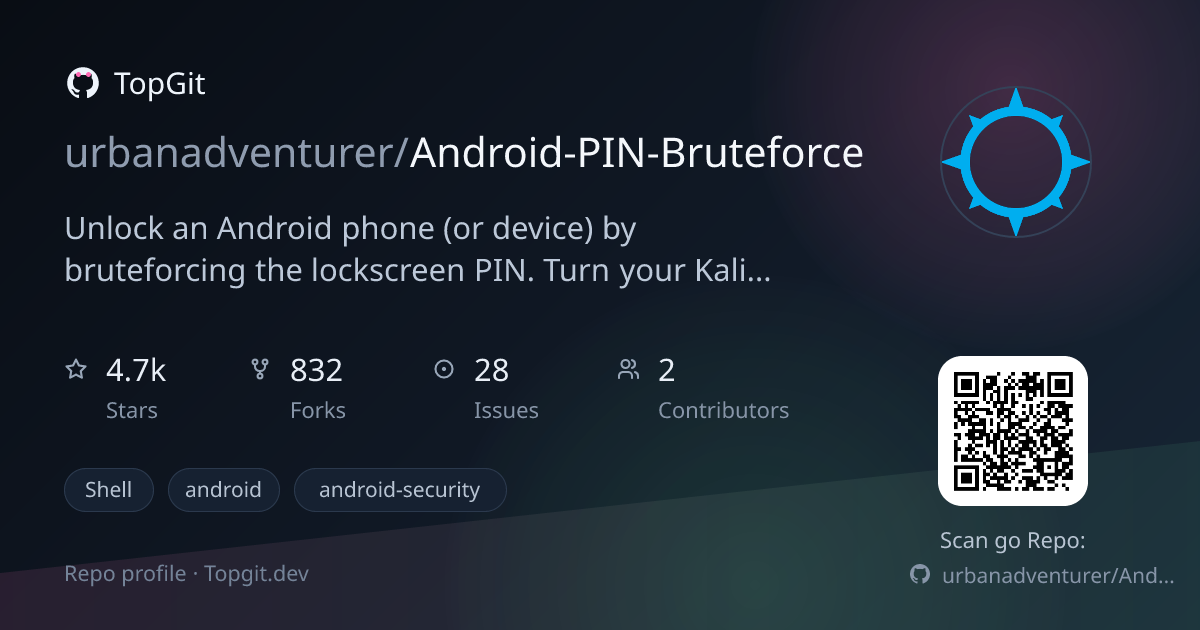TopGit repo profile image for urbanadventurer/Android-PIN-Bruteforce