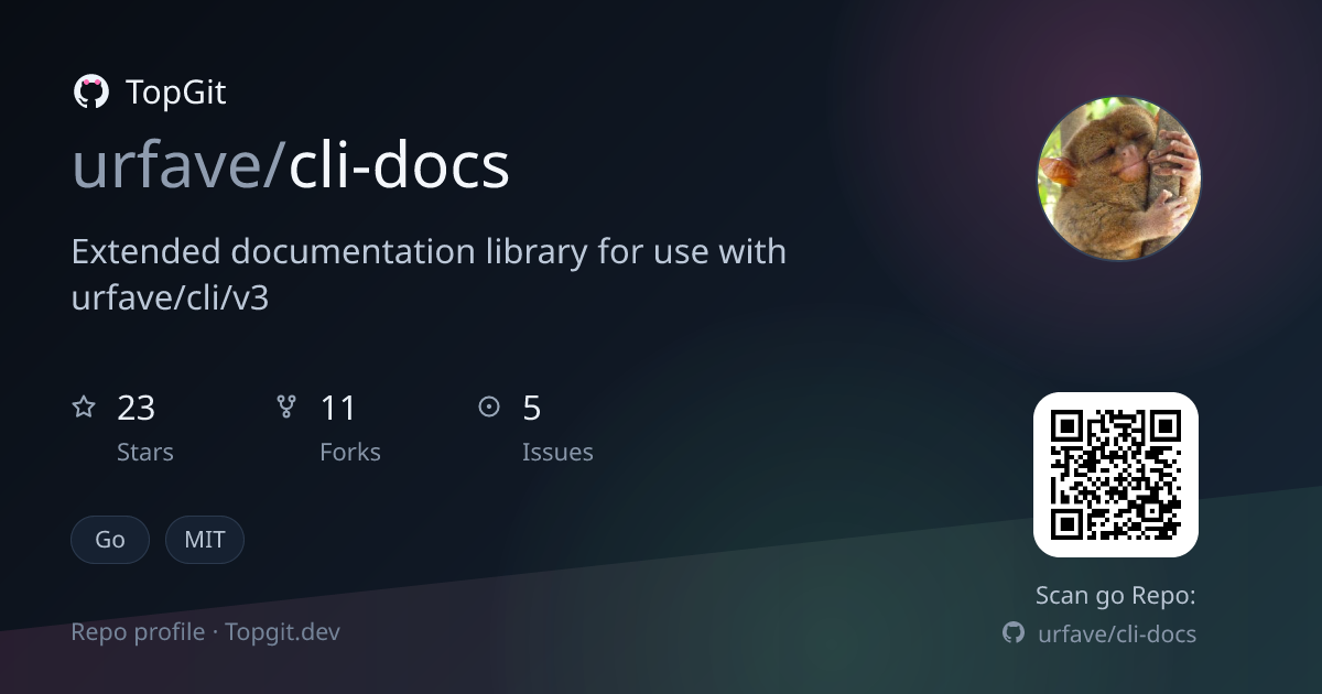 TopGit repo profile image for urfave/cli-docs