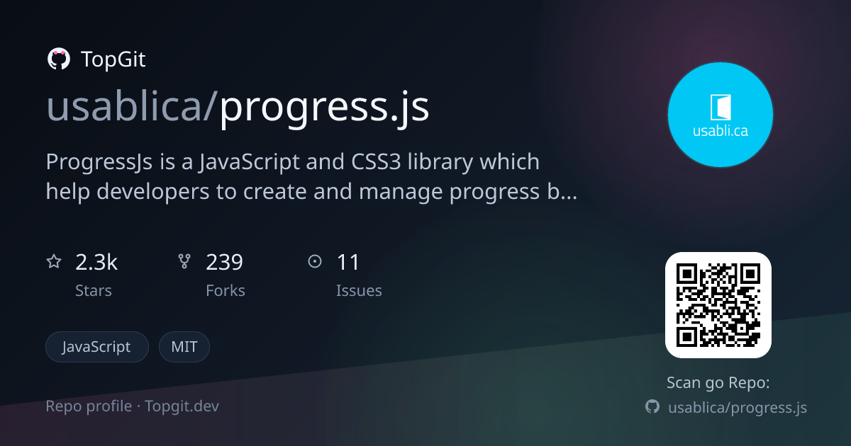 TopGit repo profile image for usablica/progress.js