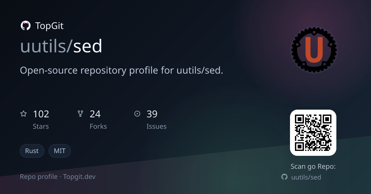 TopGit repo profile image for uutils/sed