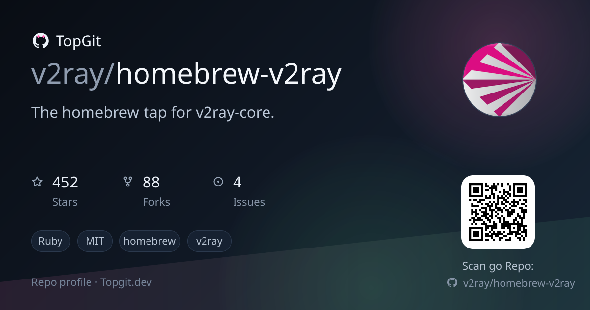 TopGit repo profile image for v2ray/homebrew-v2ray