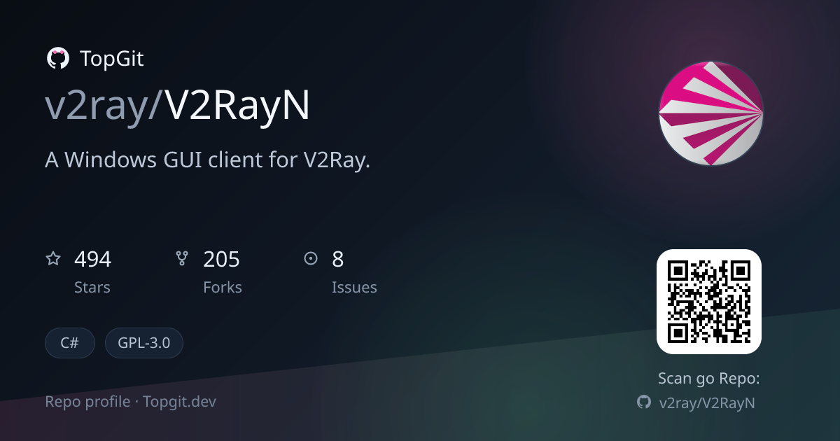 TopGit repo profile image for v2ray/V2RayN