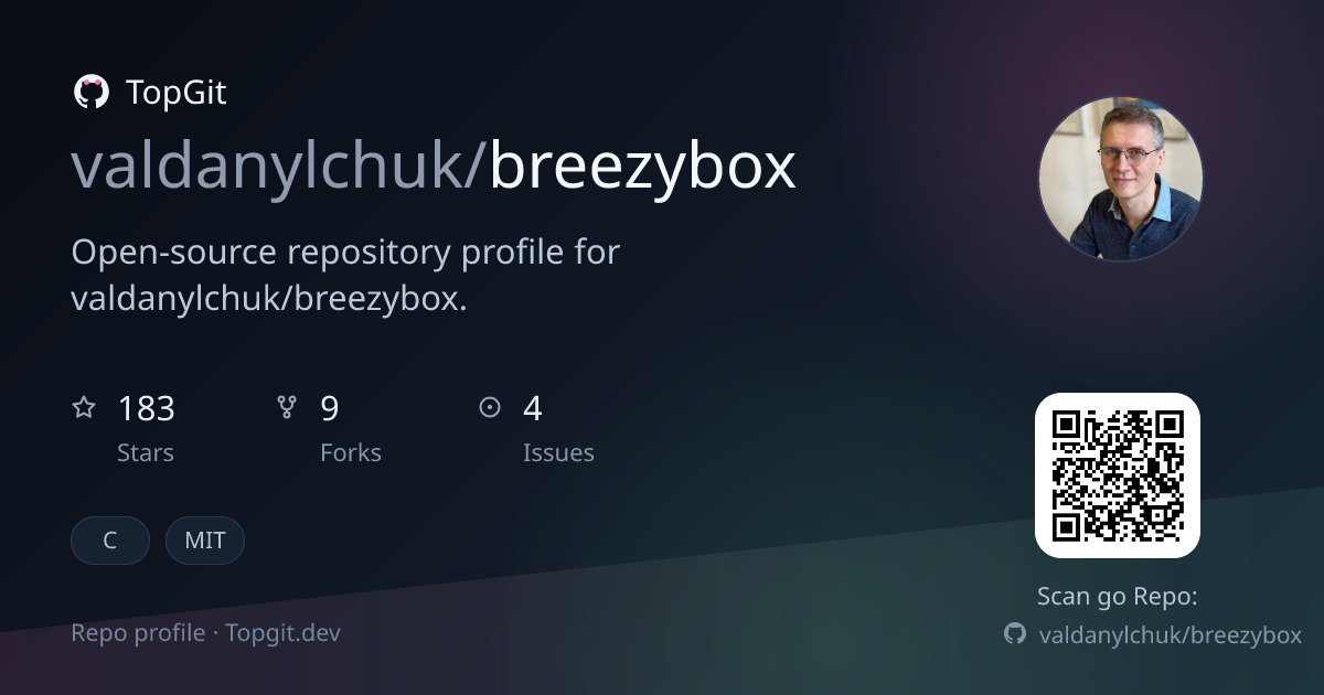 TopGit repo profile image for valdanylchuk/breezybox
