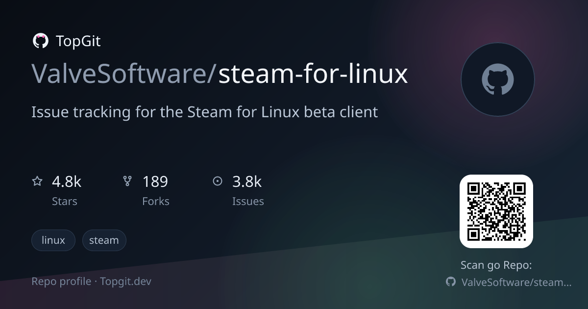 TopGit repo profile image for ValveSoftware/steam-for-linux
