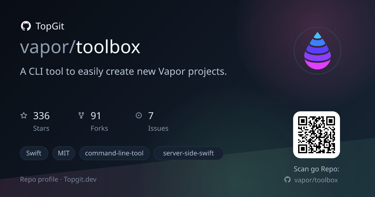 TopGit repo profile image for vapor/toolbox