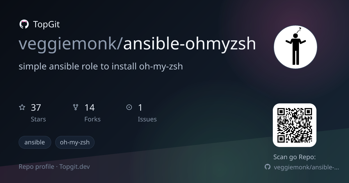 TopGit repo profile image for veggiemonk/ansible-ohmyzsh